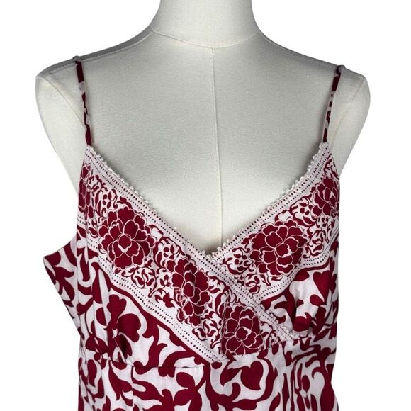 Hart of Dixie Style Red‎ White Print Sundress Women's 12 Cotton Midi Cottagecore - Picture 4 of 16